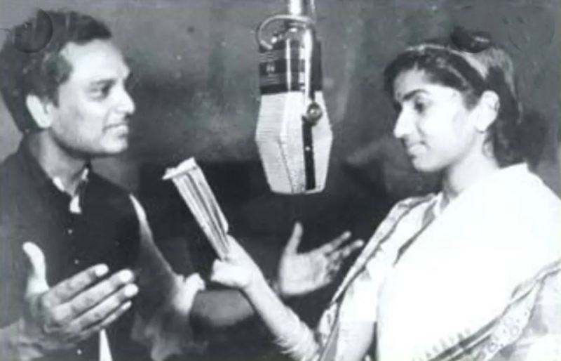 Lata Mangeshkar with her mentor Anil Biswas