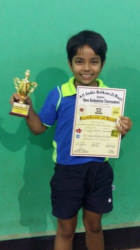 Naishaa Kaur Bhatoye at All India Balkan JI Bari badminton competition