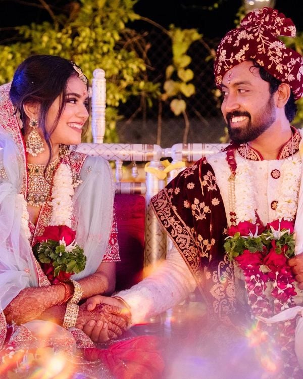 Pooja Mundhra and Sagar Mahatme at their wedding