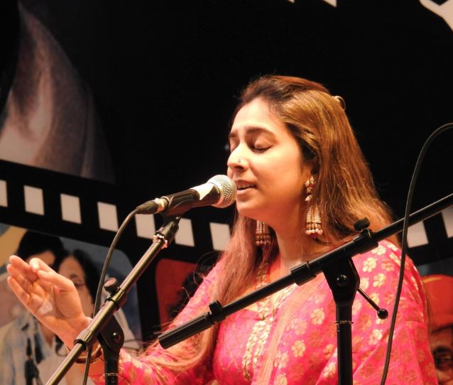 Radha Mangeshkar performing on stage