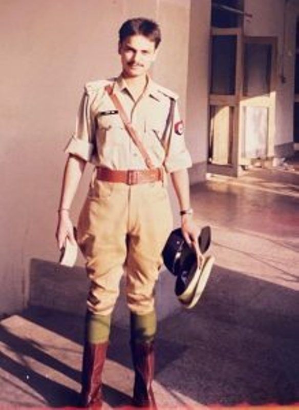 An old photo of Rajeshwar Singh from the initial days of his police service