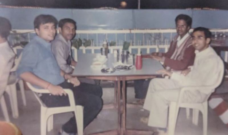 Asish with his college friends during his days at IIT, Kharagpur