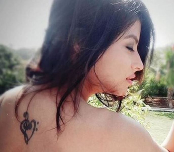 Bhumika's tattoo on back