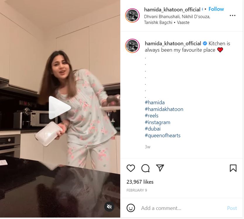 Hamida in her kitchen
