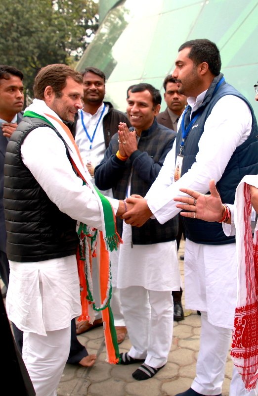 Jagdeep Kamboj Goldy with the chairperson of the Indian Youth Congress Rahul Gandhi
