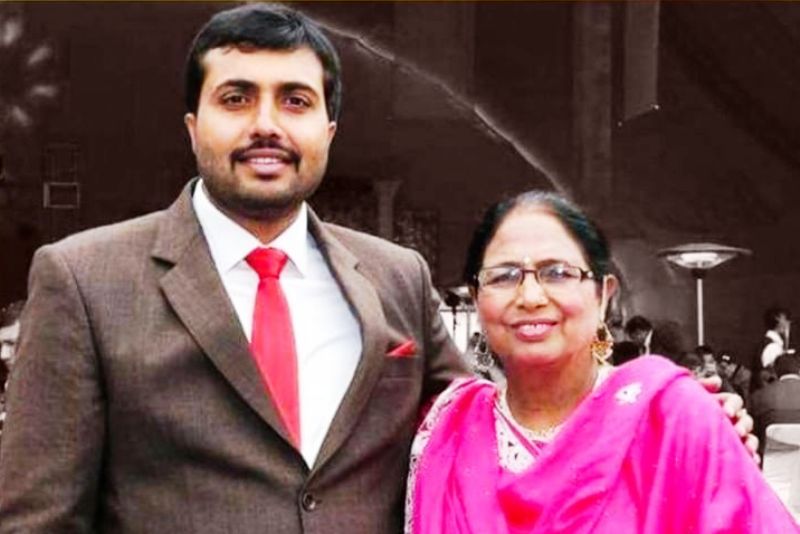 Jagdeep Kamboj with his mother