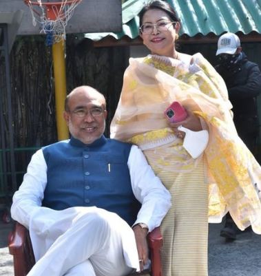 N. Biren Singh with his wife