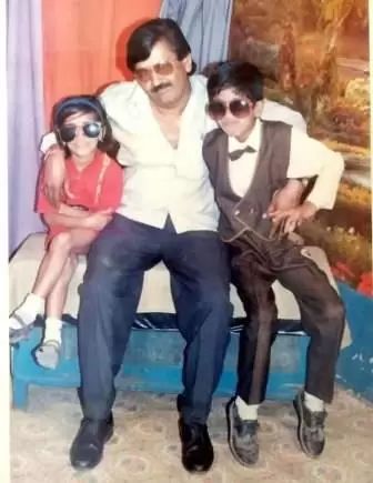 Poonam Pandey with her father and brother