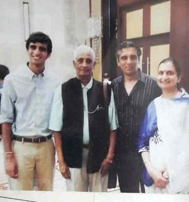 Raj Subramaniam with father, wife and son