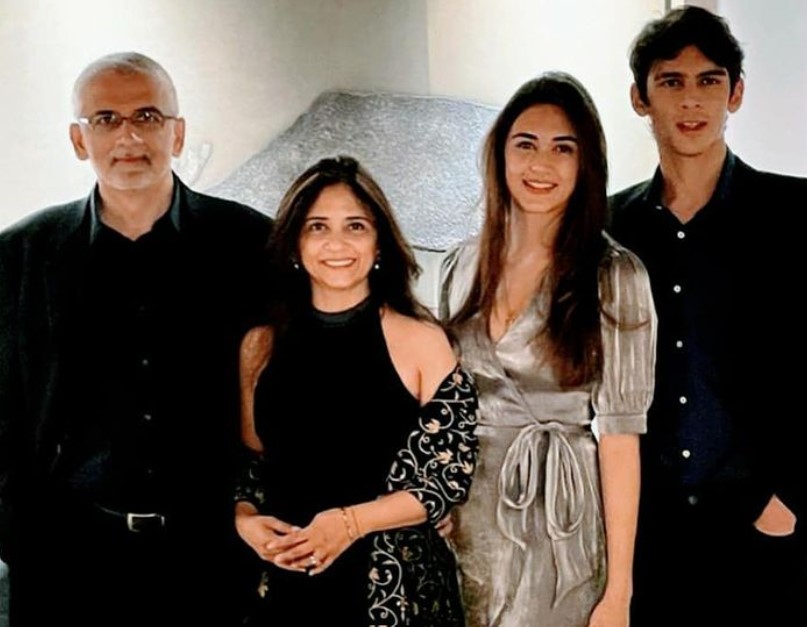 Sanjiv Kapoor with his wife, daughter, and son