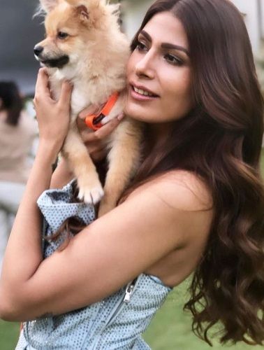Aasttha Ssidana with her pet dog