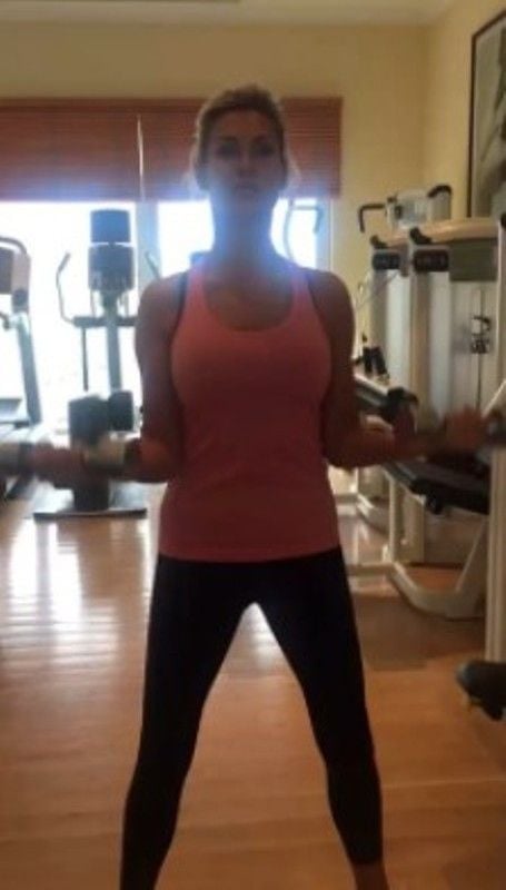 Alison Doody working out at the gym