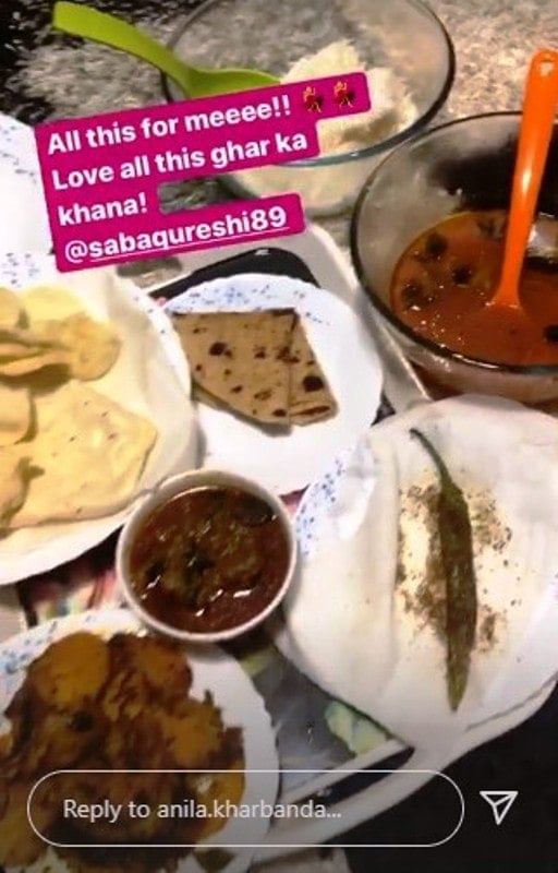 Anila posted a photo of non-vegetarian food on her social media account