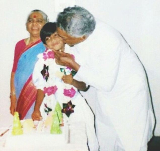 Anusha Rao as a child with her grandparents
