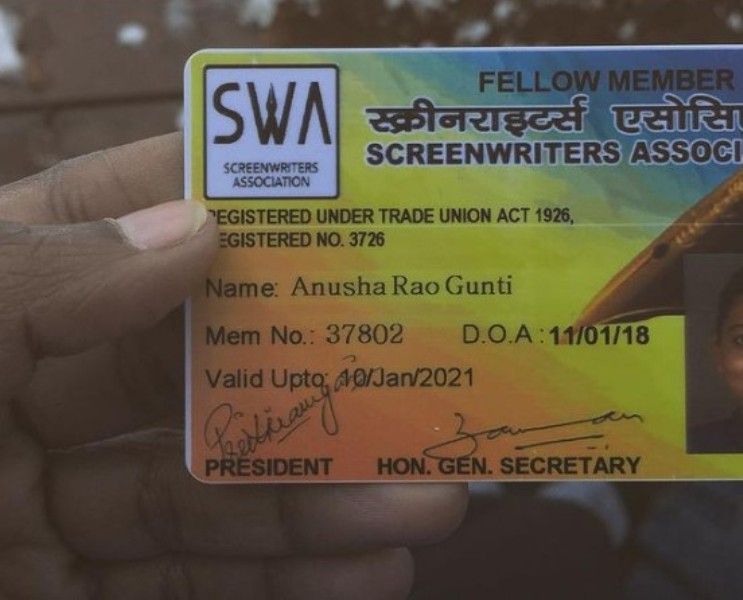 Anusha Rao's full name on her identity card