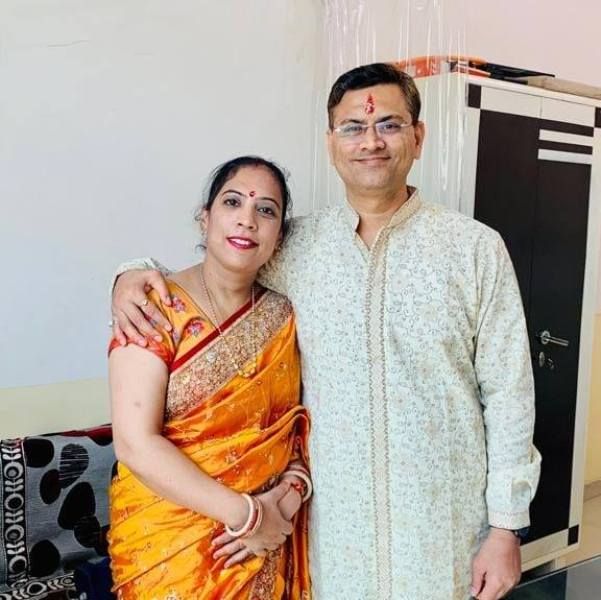 Archana Sharma with her husband