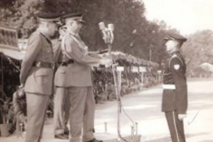 Arun Khetrapal during the passing out parade on behalf of NDA