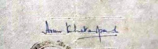 Arun Khetarpal's signature