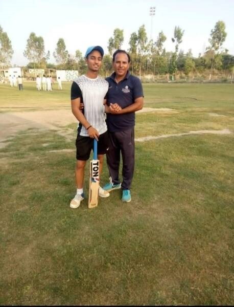 Ayush Badoni with his coach Balraj Kumar