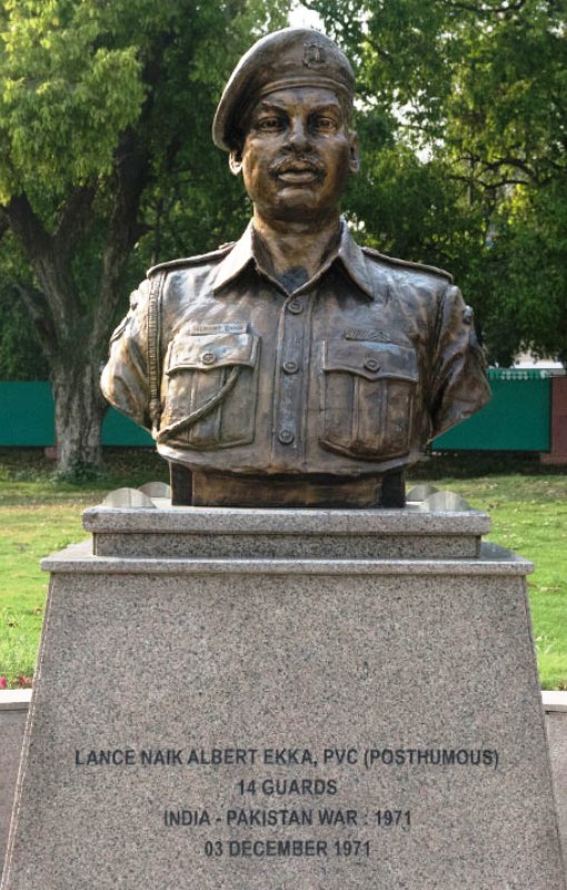 Statue of Lance Naik Albert Ekka at the National War Memorial
