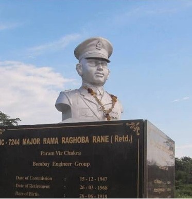 Bust of Major Rama Raghoba Rane at the warship museum at INS Chapal, Karwar