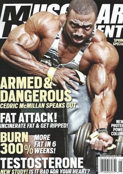 Cedric McMillan on the cover of Muscular Development magazine