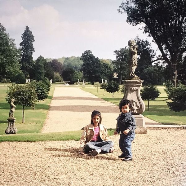 Childhood image of Garima with her brother