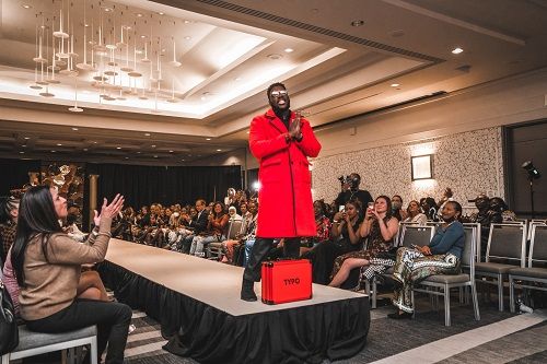 Doncel Brown walking the ramp in a fashion show