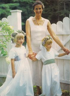 Phoebe white with mother and twin sister in her childhood