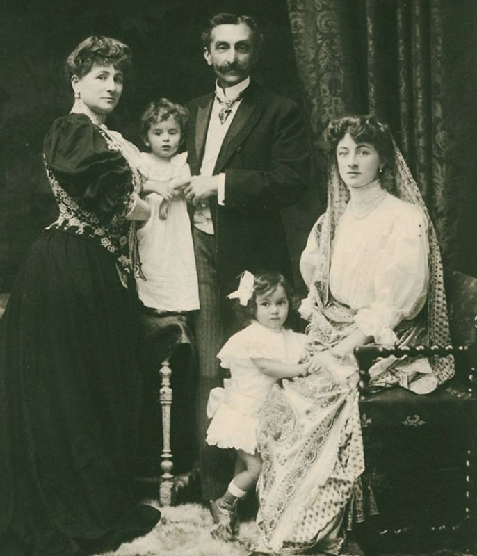 R.D. Tata with wife and son J.R.D. Tata