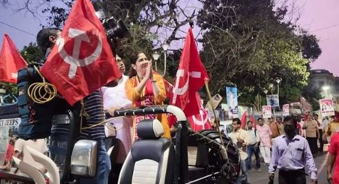 Saira Shah Halim during a political rally