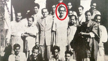 Sheikh Mujibur Rahman with his fellow activists during the language movement