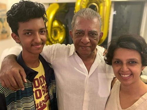 Shiv Kumar Subramaniam with his wife and son