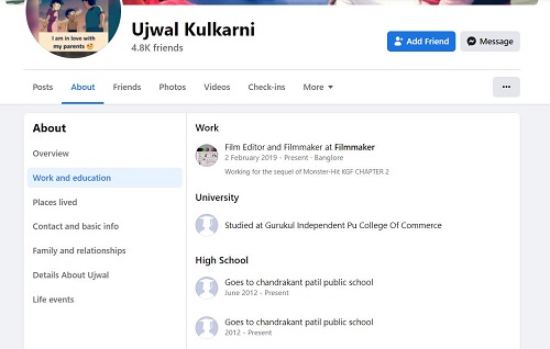 Ujjwal Kulkarni's Facebook account