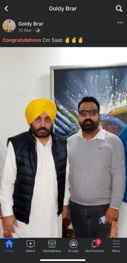 A picture of Goldie Brar with Bhagwant Mann went viral on social media