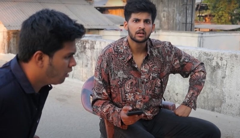 A still from his YouTube skit, What If Harshad Mehta Was A Filmmaker