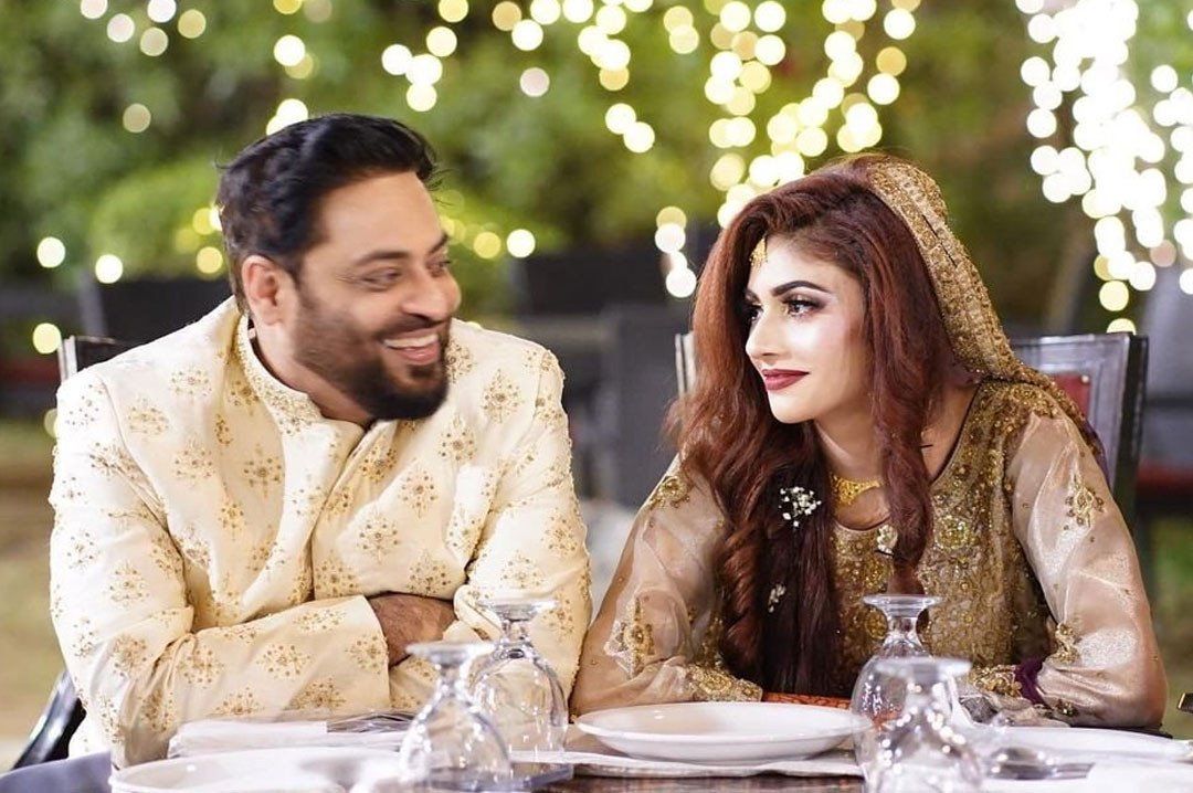Aamir Liaquat Hussain with his third wife Syeda Dania Shah