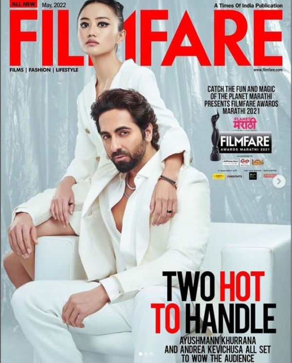 Andrea Kevichusa posing on the cover of Filmfare magazine