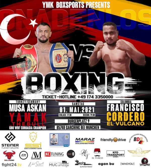 Boxing match poster of Musa's fight against Francisco Cordero