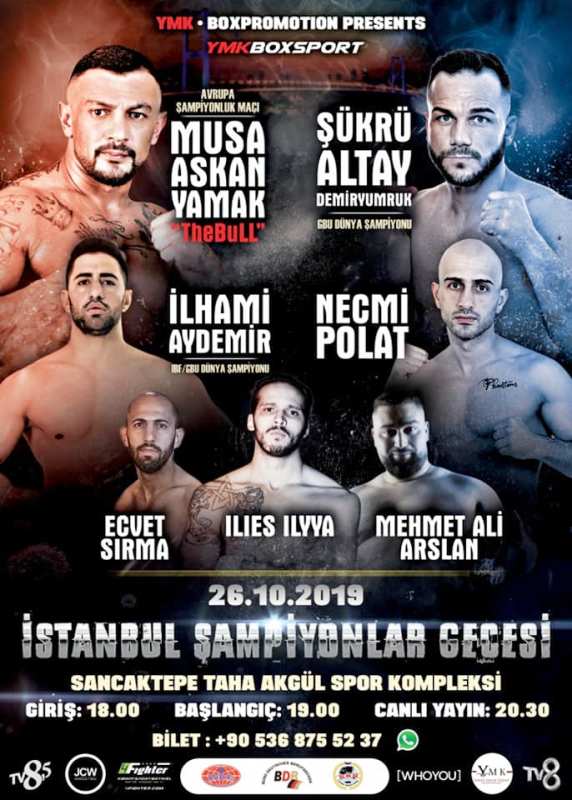 Boxing match poster of the event where Musa fought against Sükrü Altay and Ilhami Aydemir