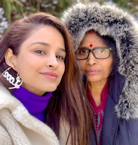 Chetna Pande with her mother