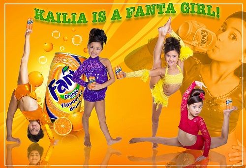 Kailia Posey in a print advertisement of Fanta