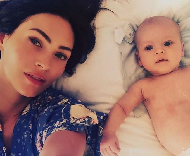 Megan Fox with her third child Journey when he turned three months old