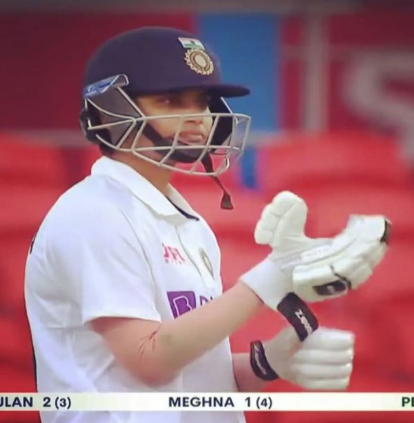 Meghna Singh while batting
