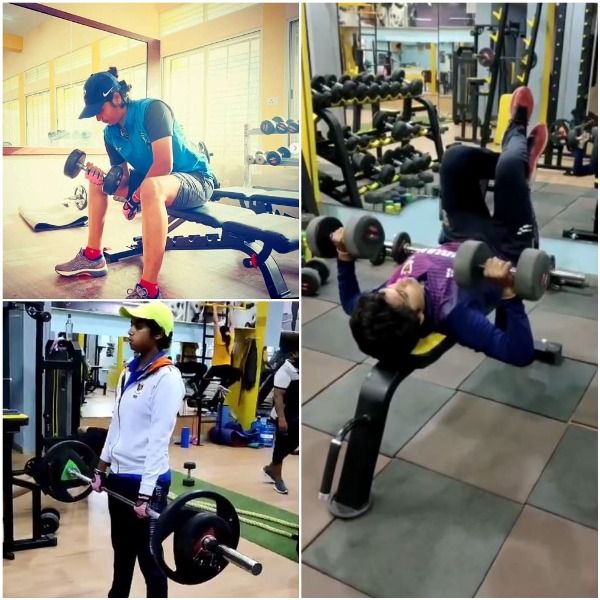 Meghna Singh working out in her gym