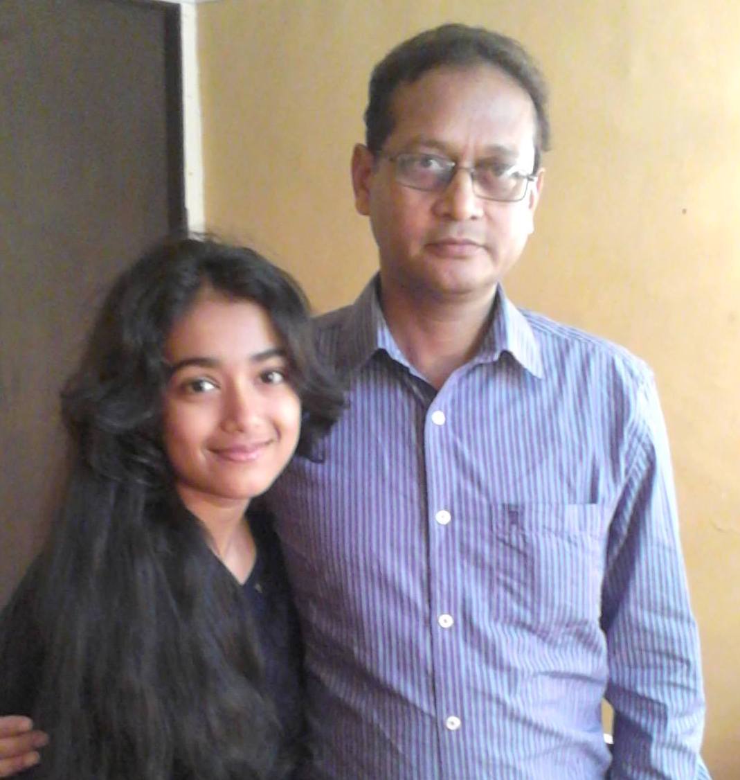 Neeharika Roy with her father