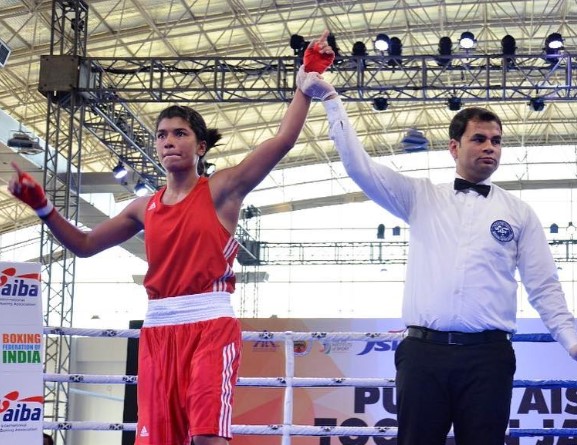 Nikhat Zareen after winning the Boxing Tournament in 2019