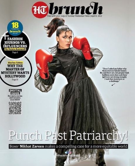 Nikhat Zareen on the cover of a magazine