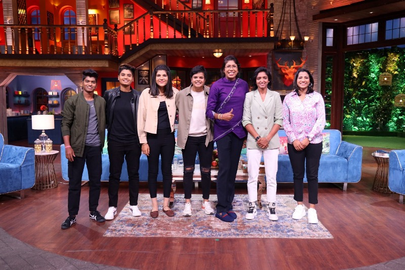 Pooja Vastrakar and her associates on The Kapil Sharma Show