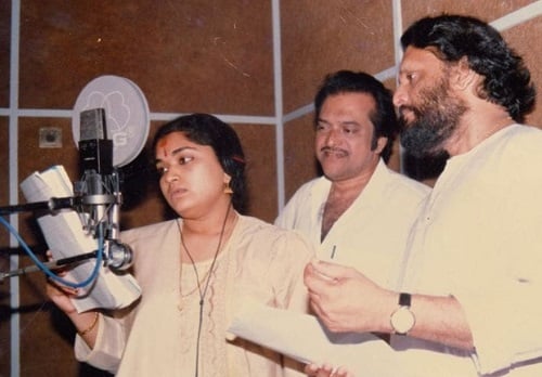 Sangeetha Sajith’s old picture from a recording studio